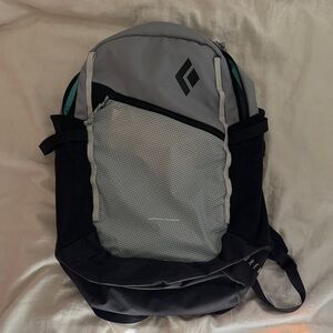 Black Diamond Black and Light Gray Backpack with Teal Accent